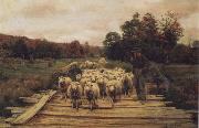 A. Bryan Wall Shepherd and Sheep china oil painting artist